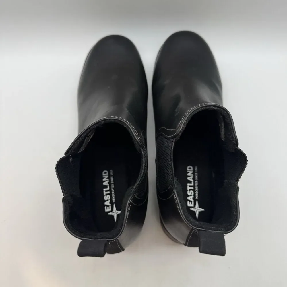 Eastland Jasmine Chelsea Boots Woman's 8.5W Black Faux Leather Chunky 2149-01